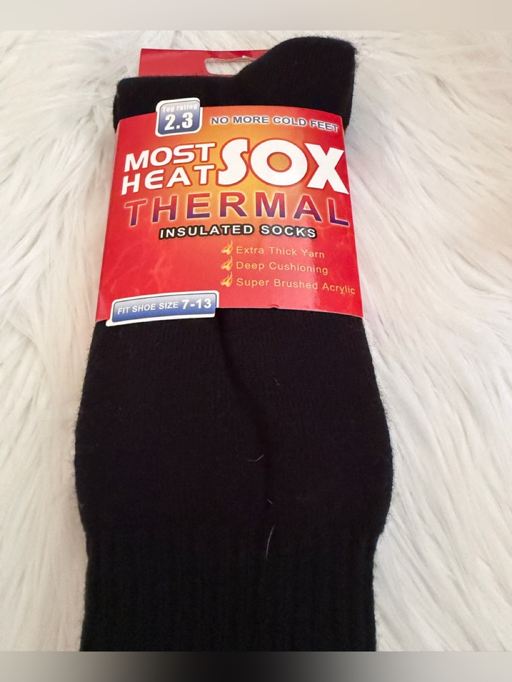 MOST HEAT Thermal Sox for unisex Size 7-13 black color Acrylic blend NWT